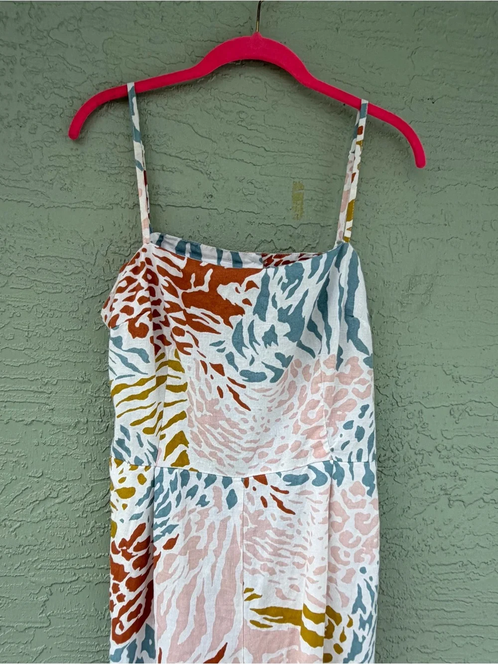 ASOS Multicolor Printed Jumpsuit in Pastel Pink, Teal & Mustard